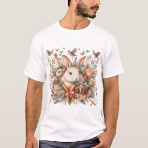 "Floral Bunny Bliss - T-Shirt do Jardim do Coelho 