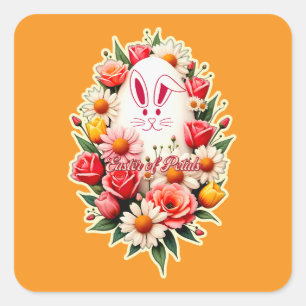 Floral Bunny – Spring Easter - Autocolante
