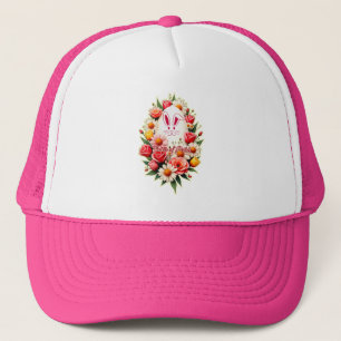Floral Bunny – Spring Easter Illustration - boné