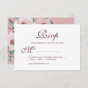 Floral Burgundy Dusty Rosa Rosa Casado RSVP