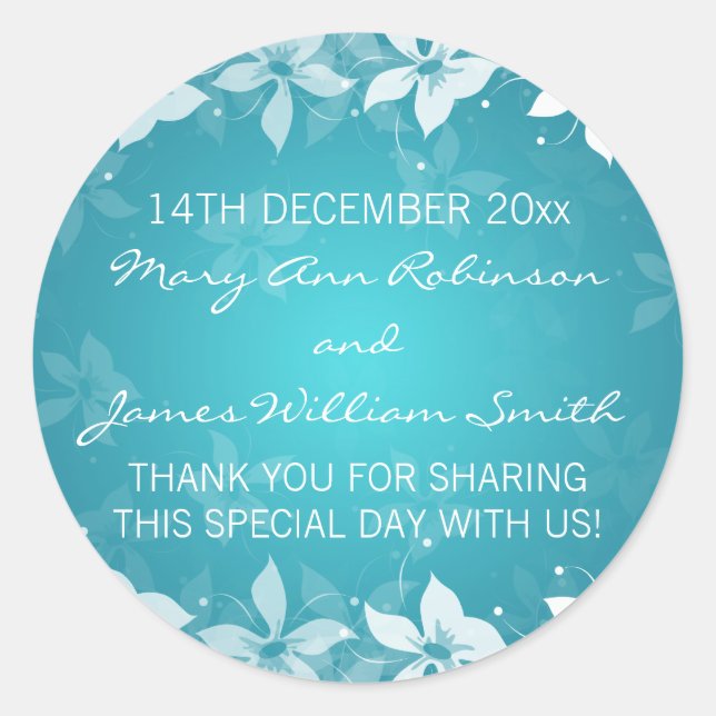 Floral Casamento Favorito Etiqueta Exótica Blooms  (Frente)