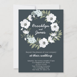 Floral Casamentos Convites White Wreath