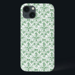 Floral Chic Verde-Decorativo Branco Periwinkle<br><div class="desc">Um caso chic Case-Mate para proteger seu smartphone Samsung Galaxy Note 4,  com um padrão tradicional de linhas florais Periwinkle em verde em um fundo branco. Parte da coleção Posh e Painterly 'Periwinkle Patch',  este padrão pode ser facilmente ajustado para ajustado qualquer caso.</div>