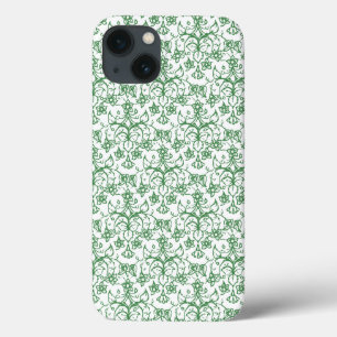 Floral Chic Verde-Decorativo Branco Periwinkle