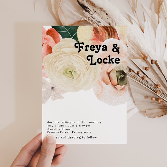 Floral Colorida Negrito | Convite Casual Para Casa (Criador carregado)