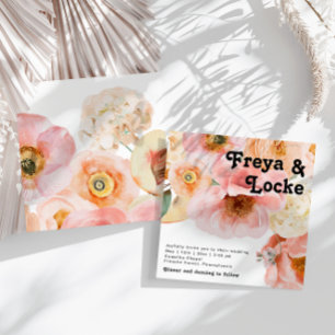 Floral Colorida Negrito Convite para Casamento Q