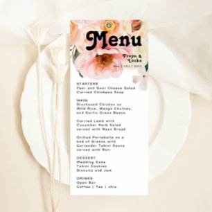 Floral Colorida Negrito   Menu Janto Casamento