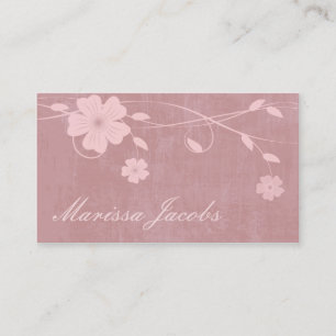 Floral com o cartão de visita do pêssego do fund