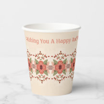 Floral Com Pêssego Vermelho Enrugado, Rosa