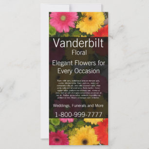 Floral Company Florist Gerber Daisy Rack Card