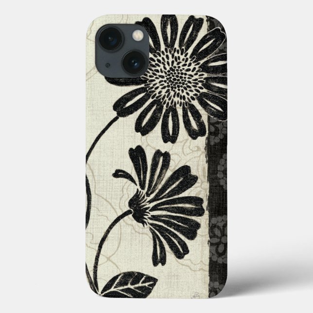 Floral contemporâneo em preto e branco (Verso)