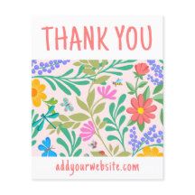 Floral Cor-De-Rosa Esbranquiçada Obrigado Pela Sua