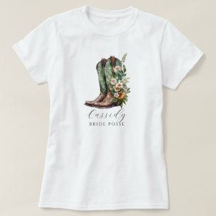Floral Cowgirl Boots Noiva Posse T-Shirt Personali