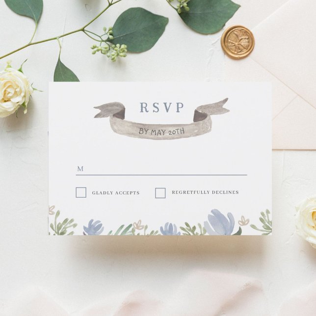 Floral Crest Wedding RSVP (Criador carregado)