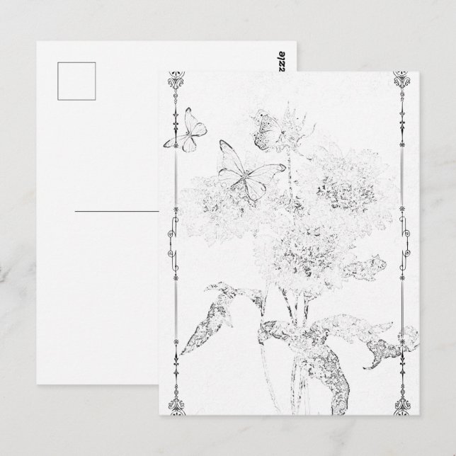 FLORAL DA MANTEIGA | Cartões postais para impressã (Frente/Verso)