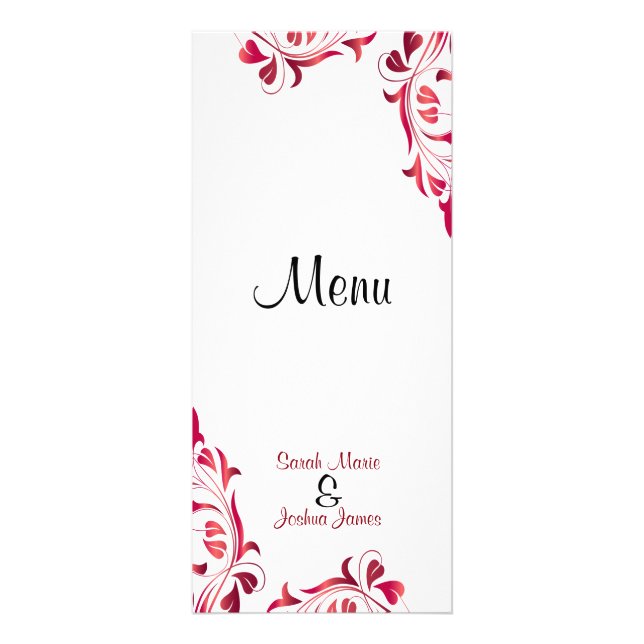 Floral da Vinha Vermelha Moderna - Menu (Frente)