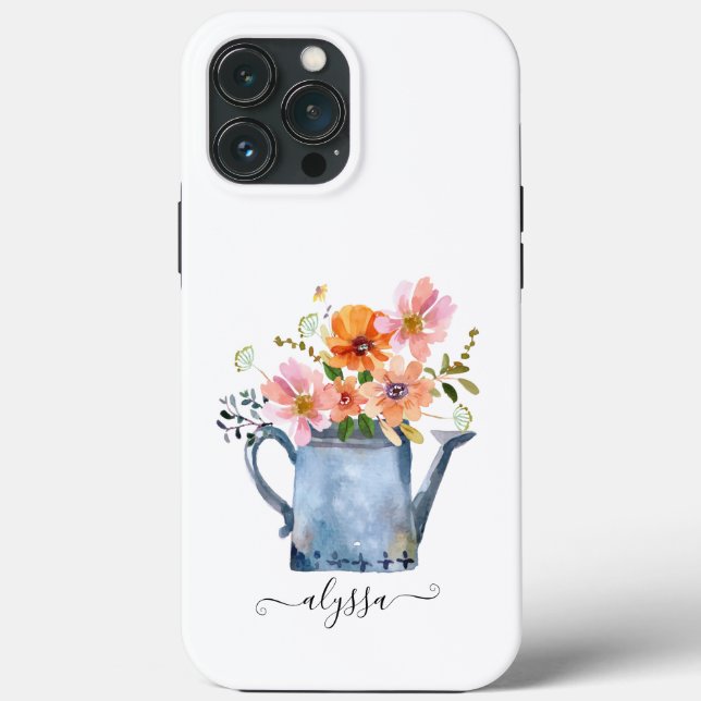 Floral De Aquarela Pintada À Mão (Verso)