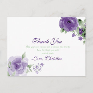 Floral De Aquarela Puro, Obrigado Cartões