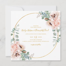 Floral de Blush Elegante | Convite para Casamento