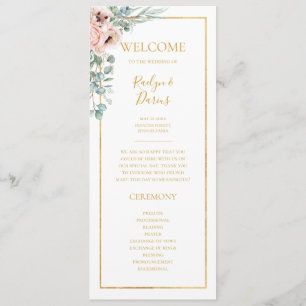 Floral de Blush Elegante   Programa Casamento