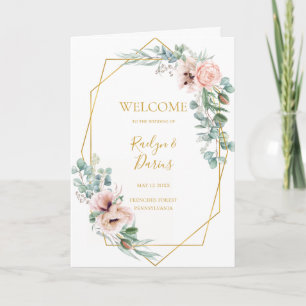 Floral de Blush Elegante Programa Casamento Dobr