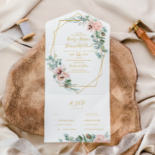 Floral de Blush Elegante Selo E Envio