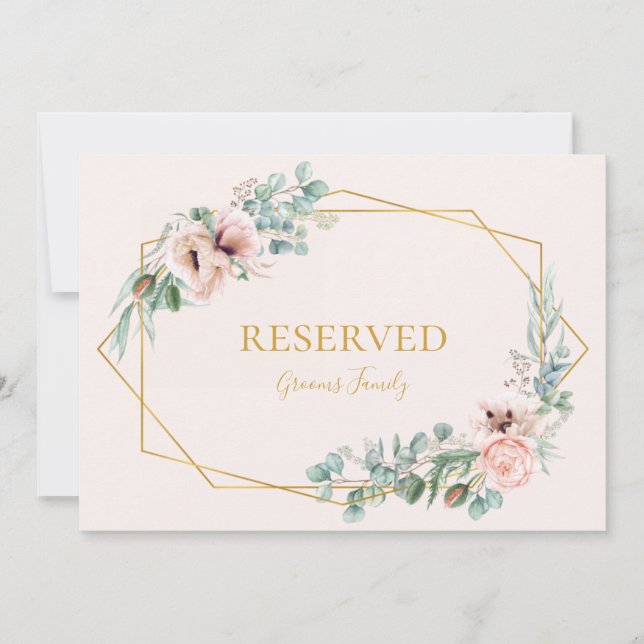 Floral de Blush Elegante | Sinal de Pastel Reserva (Frente)