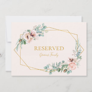 Floral de Blush Elegante   Sinal de Pastel Reserva