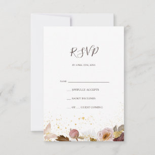 Floral de Blush Moderno   Placa RSVP de Cores Aqu