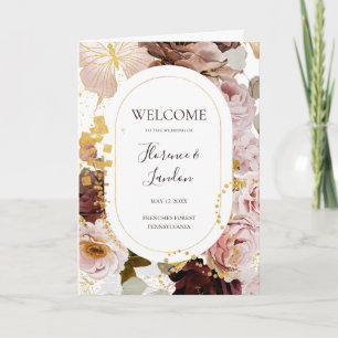 Floral de Blush Moderno   Programa Casamento Dobra