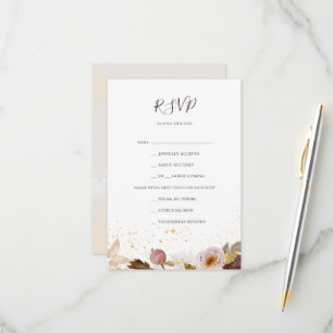 Floral de Blush Moderno RSVP de Escolha do Menu