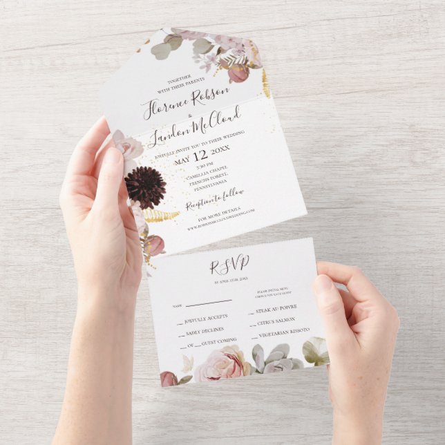 Floral de Blush Moderno | Selo E Envio (Tearaway)