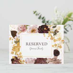 Floral de Blush Moderno   Sinal Reservado