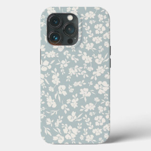 Floral de Boho Branco e Azul