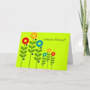 Floral de Cartão Bibliotecário Aposentado