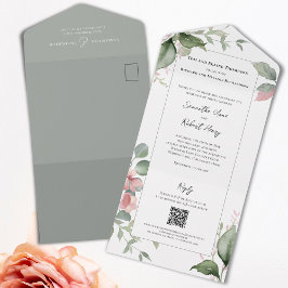 Floral de Casamento de Aquarela Cor-de-Rosa-Esbran