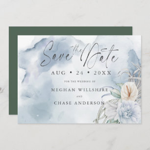 Floral de Cor de Água Azulada