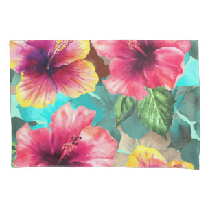 floral de hibisco brilhante e colorido personaliza