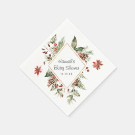 Floral de Inverno com Folhagens | Guardanapos para