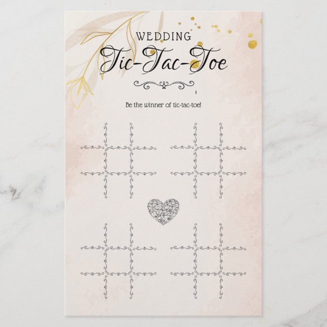 Floral De Jogo De Mesa Decorativo Tic-Tac-Toe (Frente)