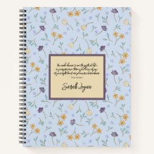 Floral de Padrão Amarelo e Roxo Elegante