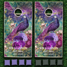 Floral de Peacock Roxo Elegante