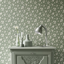 Floral Delicado Neutro Silenciado Cottagecore Verd