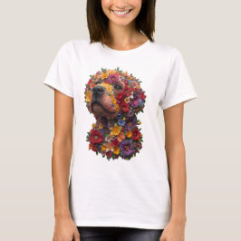Floral Dog T-Shirt | Cute Flower Puppy Design