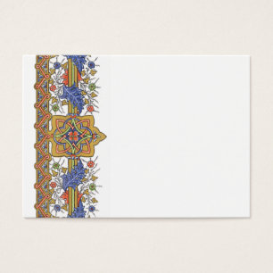 Floral Dourado antigo com modelo azul da beira da