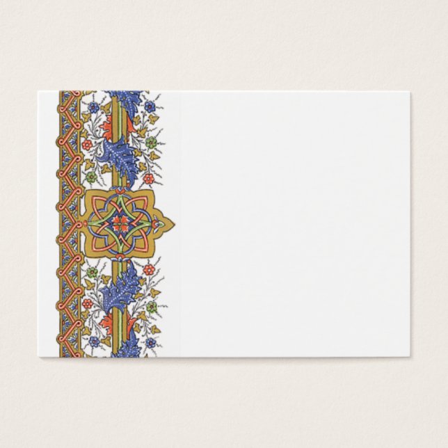 Floral Dourado antigo com Modelo de Borda Azul Fol (Frente)