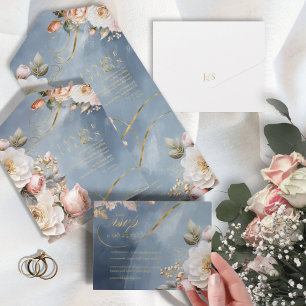 Floral Drama Wedding Blue ID1022
