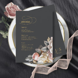 Floral Drama Wedding Menu Charcarboneto ID1022