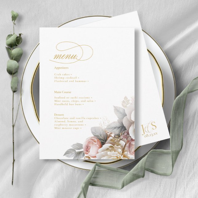 Floral Drama Wedding Menu ID1022 (Criador carregado)