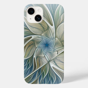 Floral Dream Pattern Abstrato Blue Khaki Fractal